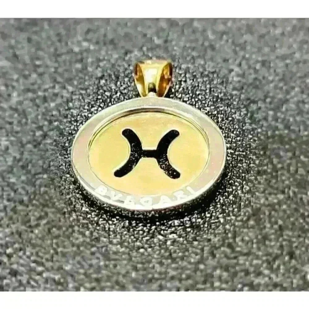 Bulgari Bvlgari 18kt Yellow Gold and Steel Tondo Pisces Zodiac Pendant - Picture 6 of 6